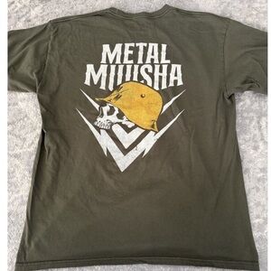 Metal Mulisha T Shirt Y2K Faded Grunge Brigade Skull Military Green Mens XL